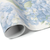 Blue Hydrangea Flower Blooms Gift Wrap Geschenkpapier (Rolleneckpunkt)