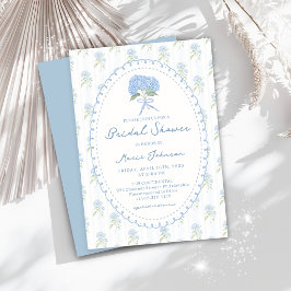 Blue Hydrangea Flower Bridal Shower Invitation Einladung