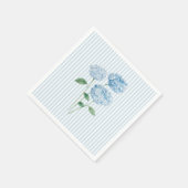 Blue Hydrangea Flower Custom Wedding Blue Stripe Serviette (Ecke)