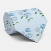 Blue Hydrangea Flower Painting Pattern Krawatte (Gerollt)
