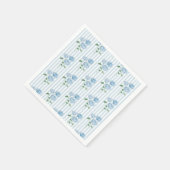 Blue Hydrangea Flower Shower Blue Stripe Serviette (Ecke)