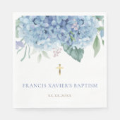 blue Hydrangea flowers Baptism Serviette (Vorderseite)