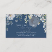 Blue Hydrangea Flowers Business Card Visitenkarte (Rückseite)