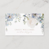 Blue Hydrangea Flowers Business Card Visitenkarte (Vorderseite)