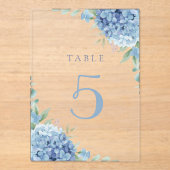 blue hydrangea flowers table 5 acryleinladungen (Vorderseite)