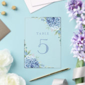 blue hydrangea flowers table 5 acryleinladungen (In Situ (Hochzeit))