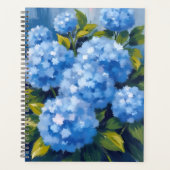 Blue Hydrangea Flowers Watercolor Floral Planer (Vorderseite)