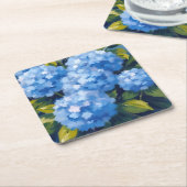 Blue Hydrangea Flowers Watercolor Floral Rechteckiger Pappuntersetzer (angewinkelt)