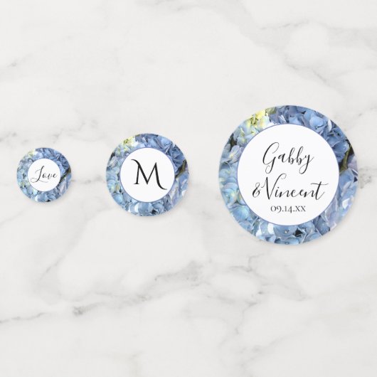 Blue Hydrangea Flowers Wedding Konfetti (Vorderseiten)