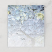 Blue Hydrangea Flowers Wedding Platzkarte (Außenseite Aufgefaltet)