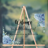Blue Hydrangea flowers wedding welcome Acrylschild (Neutral)