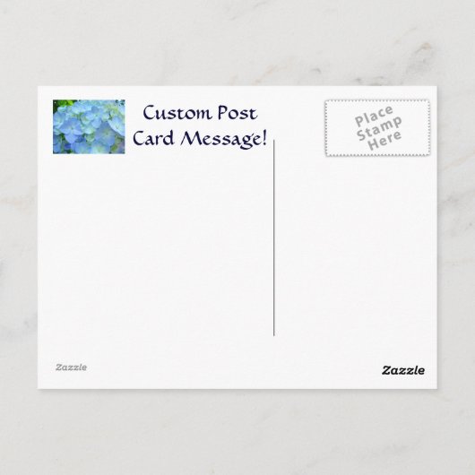 Blue Hydrangea Flowrs Postkarten Floral Postkarten (Rückseite)