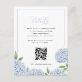 Blue Hydrangea Frame Calligraphy Detail QR Code Begleitkarte (Vorderseite)