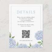 Blue Hydrangea Frame Detail QR Code Begleitkarte (Vorderseite)