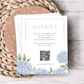 Blue Hydrangea Frame Detail QR Code Begleitkarte