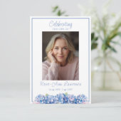 Blue Hydrangea Funeral Memorial Prayer Card Begleitkarte (Stehend Vorderseite)