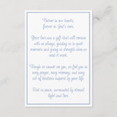 Blue Hydrangea Funeral Memorial Prayer Card Begleitkarte (Rückseite)