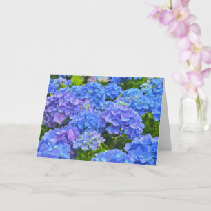 Blue Hydrangea Garden Art Note Card Karte
