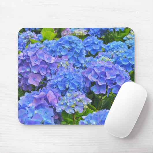 Blue Hydrangea Garden Blume Blumenmousepad Mousepad (Mit Mouse)