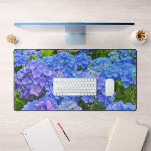 Blue Hydrangea Garden Blume Desk Mat Pad Schreibtischunterlage