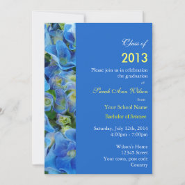 Blue Hydrangea Garden Blume Graduierungsparty Einladung