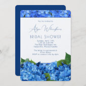 Blue Hydrangea Garden Brautparty Einladung (Vorne/Hinten)