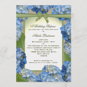 Blue Hydrangea Garden Party Geburtstag Einladung