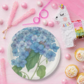 Blue Hydrangea Garden Party Paper Plate | Elegant  Pappteller (Party)