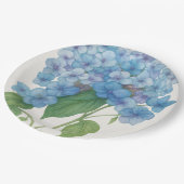 Blue Hydrangea Garden Party Paper Plate | Elegant  Pappteller (Schrägansicht)