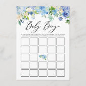 Blue Hydrangea Garland Baby Dusche Bingo Spiel Begleitkarte (Vorderseite)