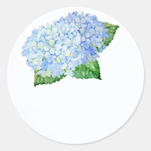 Blue Hydrangea Gastgeschenk Hochzeit Stickers (Vorderseite)