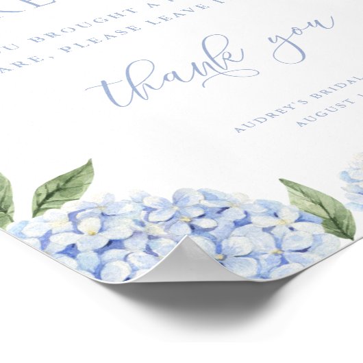 Blue Hydrangea gemeinsam mit einer Rezept-Dusche Poster (Ecke)