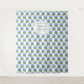 Blue Hydrangea Gemusterte Hochzeitskugel Wandteppich (Vorderseite)