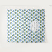 Blue Hydrangea Gemustertes Party Hintergrund Wandteppich (Vorderseite (Horizontal))