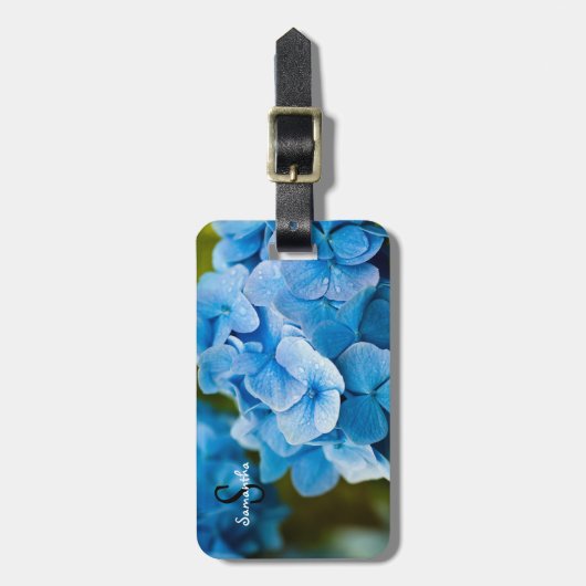Blue Hydrangea Gepäckmarke Gepäckanhänger (Vorderseite vertikal)