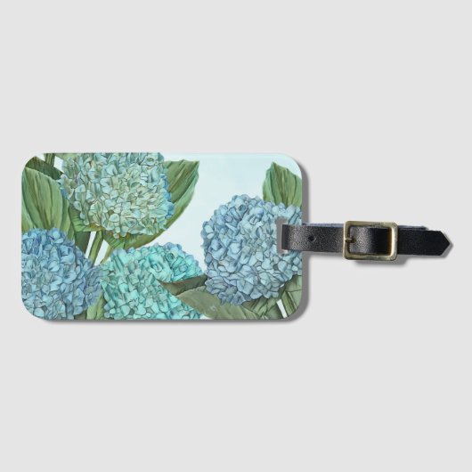 Blue Hydrangea Gepäckmarke Gepäckanhänger (Vorderseite (Horizontal))
