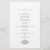 Blue Hydrangea Gerahmt Wedding Paper Programm Flyer (Hinten)