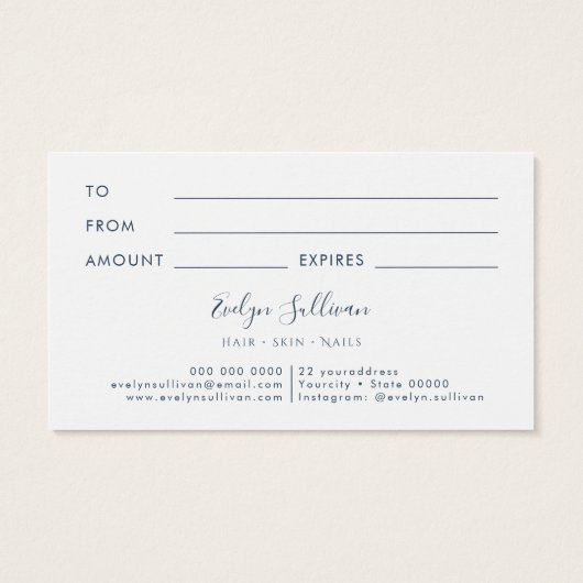 Blue Hydrangea Geschenkkarte (Rückseite)