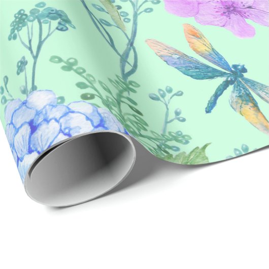 Blue Hydrangea Geschenkpapier (Rolleneckpunkt)