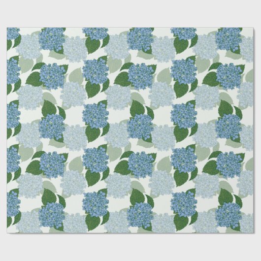 Blue Hydrangea Geschenkpapier (Flach)