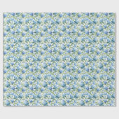 Blue Hydrangea Geschenkpapier (Flach)