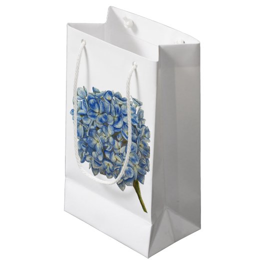 Blue Hydrangea Geschenktasche Kleine Geschenktüte (Vorderseite Schrägansicht)