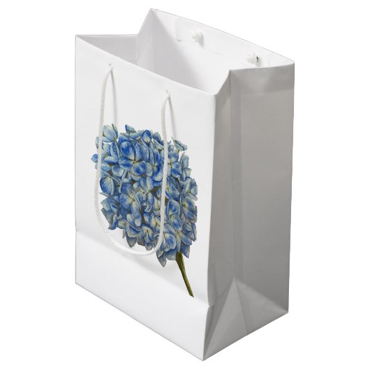 Blue Hydrangea Geschenktasche Mittlere Geschenktüte (Vorderseite Schrägansicht)