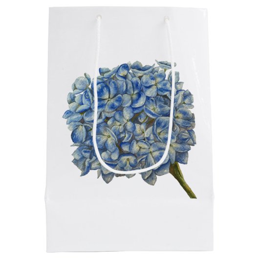 Blue Hydrangea Geschenktasche Mittlere Geschenktüte (Rückseite)