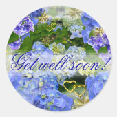 BLUE HYDRANGEA ~ "Get Well" ~ Stickers (Vorderseite)