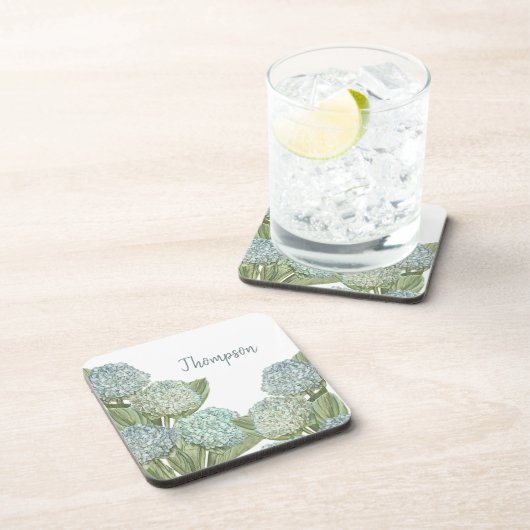 Blue Hydrangea Getränkeuntersetzer (Rechte Seite)