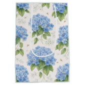 Blue Hydrangea Gift Bag | Duck Egg Botanical Mittlere Geschenktüte (Rückseite)