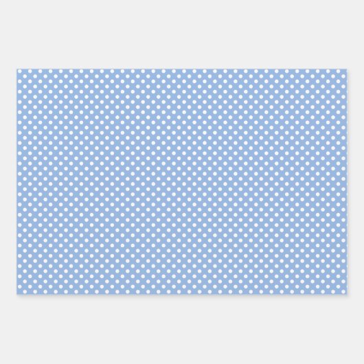 Blue Hydrangea Gingham und Polka Dot Pattern Geschenkpapier Set (Vorderseite 3)