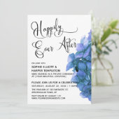 Blue Hydrangea glücklicherweise je nach Empfang Einladung (Stehend Vorderseite)