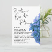 Blue Hydrangea glücklicherweise je nach Party Empf Einladung (Stehend Vorderseite)